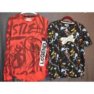 Seven Souls Men's Large Y2K Style Street Skateboarding T-Shirts Lot of 2 Legend